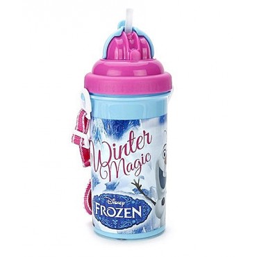 Disney Frozen Magic 500 ml Water Bottle, Blue Pink